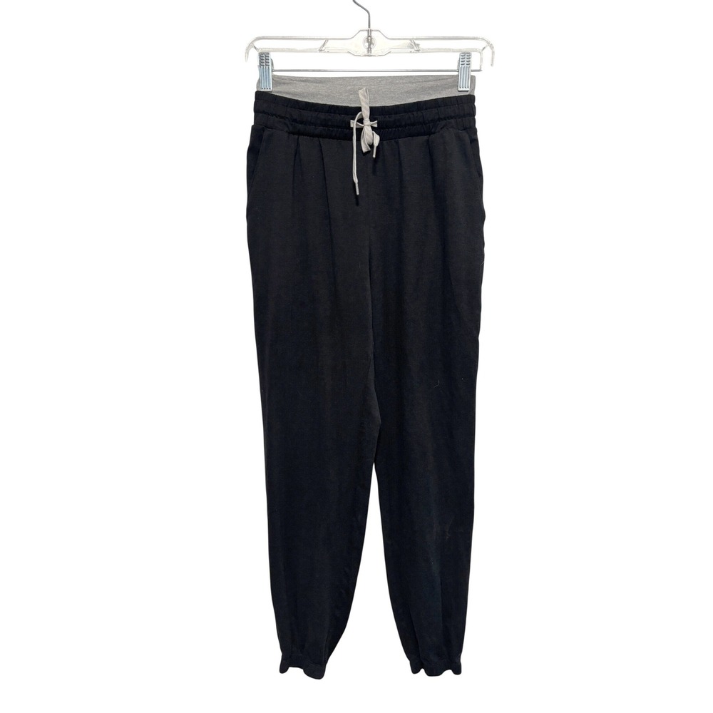Vuori Women Performance Joggers Black With Gray Waist Layer XS
